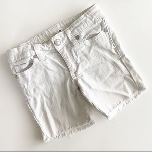 Joe’s Jeans White Frayed Bermudas